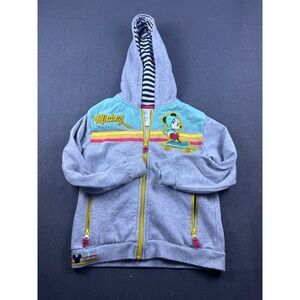 Disney Mickey Mouse Good Vibes Only Zip Up Hoodie Kids Size‎ 5/6